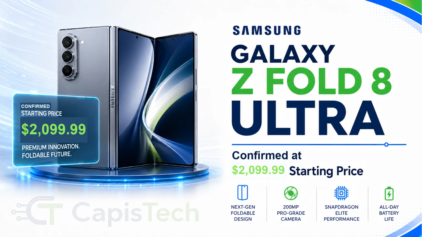 Samsung Galaxy Z Fold 8 Ultra Confirmed at $2,099.99 Starting Price