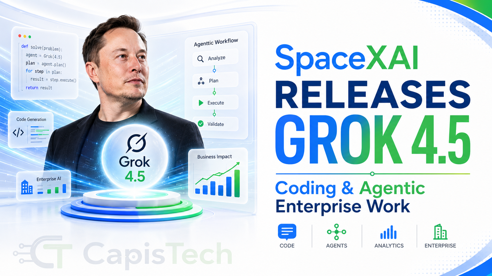 SpaceXAI Releases Grok 4.5 for Coding and Agentic Enterprise Work