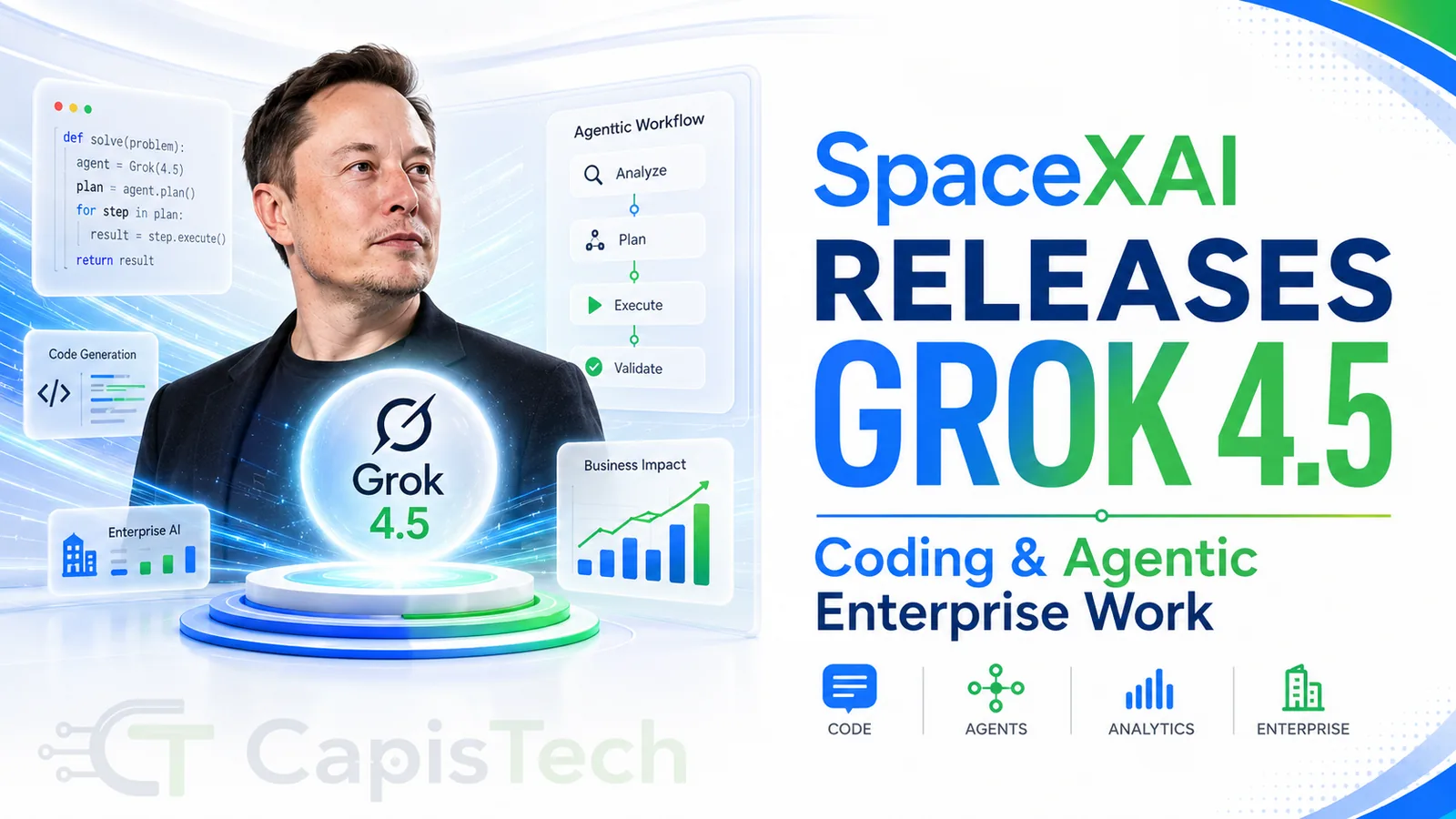 SpaceXAI Releases Grok 4.5 for Coding and Agentic Enterprise Work